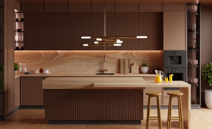 Kitchen,Room,Interior,In,Brown,Mocha,Mousse,2025,Color,With