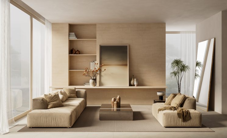 Interior,Mockup,With,Vertical,Blank,Frame,For,Art,Display,In